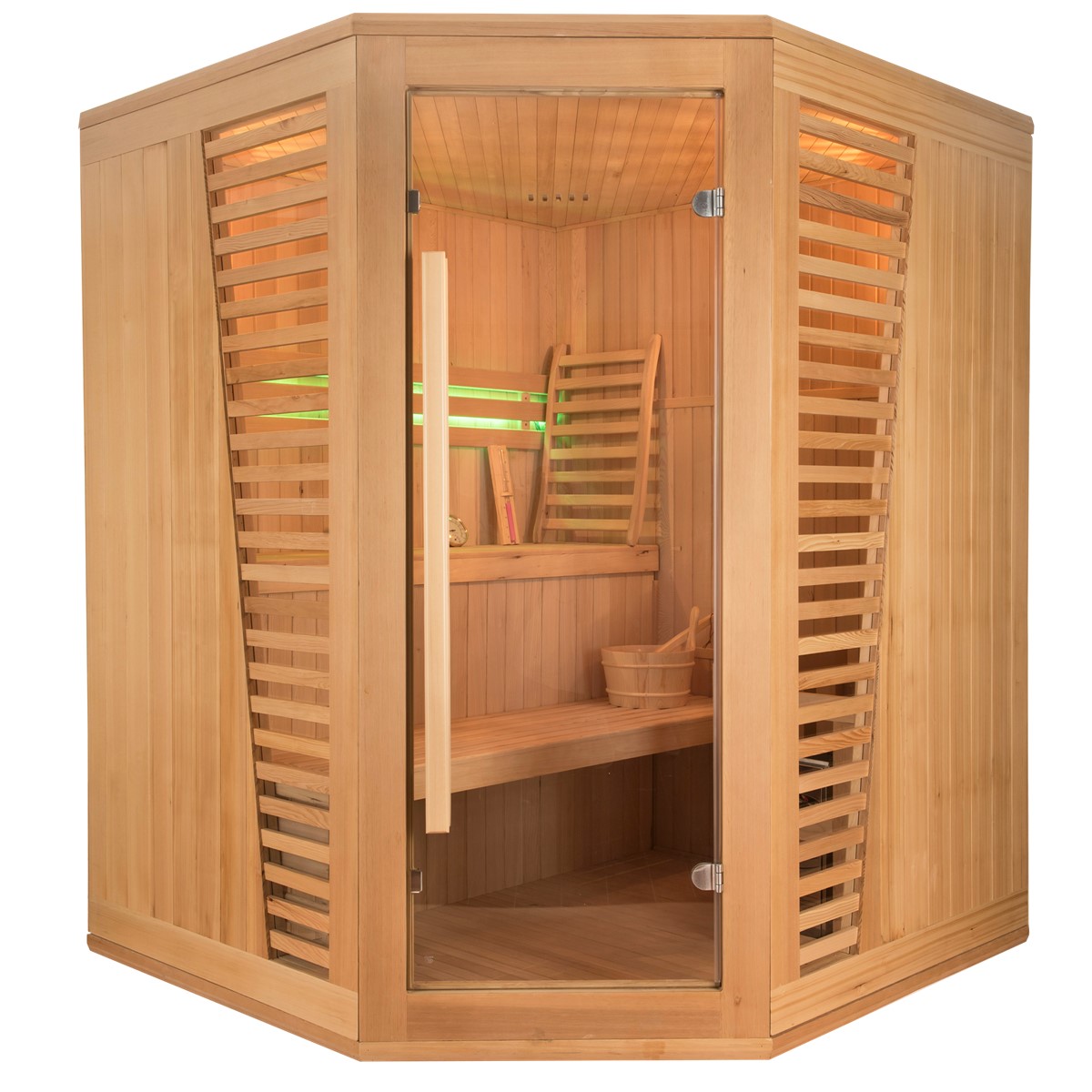 Sauna Venetian 3/4 places angulaire Pack complet 6kw